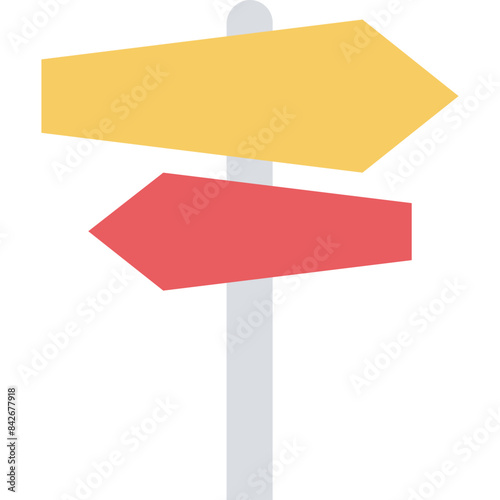 Signpost Vector icon in flat style 
