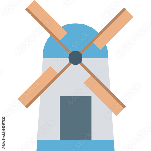 Aerogenerator Vector icon in flat style 