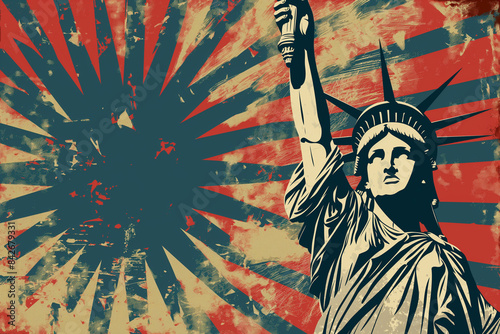 Statue of Liberty. Celebrating 4th of July Independence Day, Memorial Day, USA