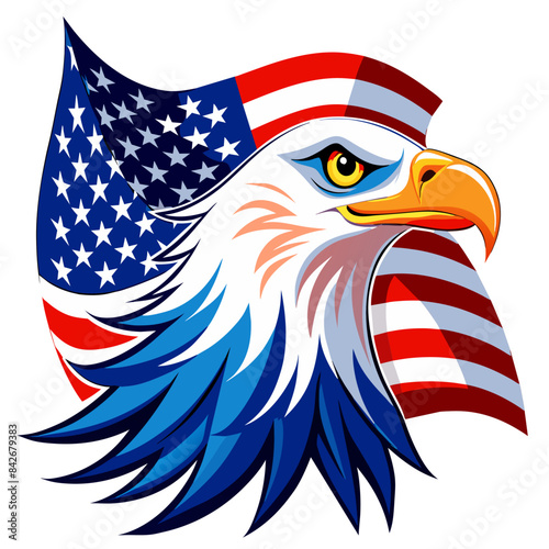 american flag with eagle