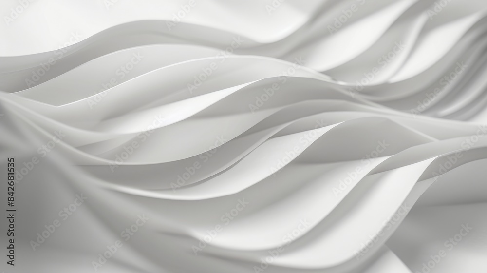 Abstract white flowing waves background, smooth folds. Minimalist design and modern art concept Abstract white flowing waves background, smooth folds. Minimalist design and modern art concept