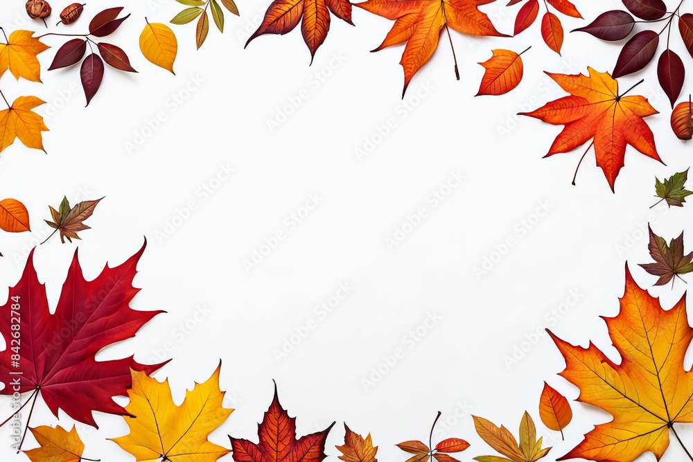 Bright autumn wedge leaves on a white background. background with copy space. Bright autumn wedge leaves on a white background. background with copy space.