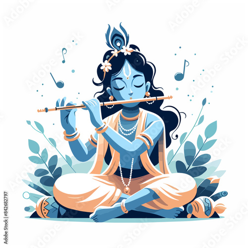 Lord Krishna vector art  photo