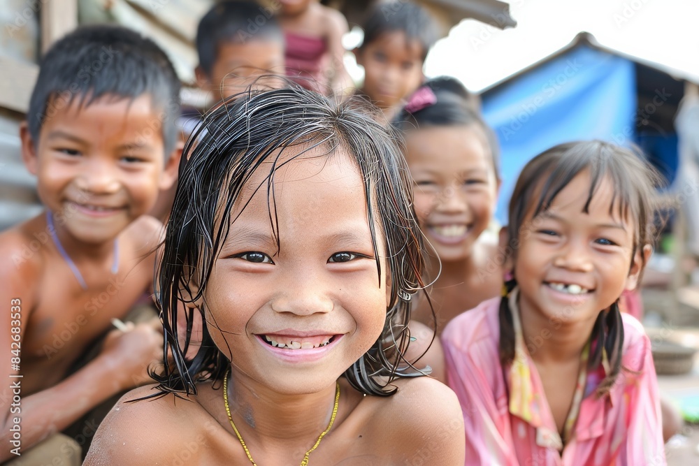 Happy children in the village of Mae Salong in the north of Thailand. Happy children in the village of Mae Salong in the north of Thailand.