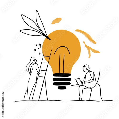 Team work of making organic natural business product idea which lights up people’s life