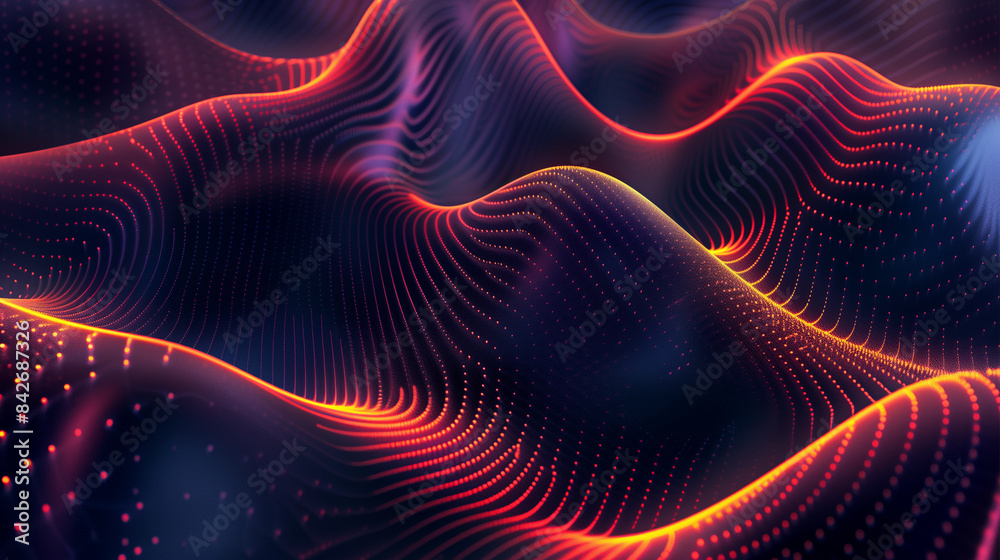 A colorful, abstract image of a wave with orange and blue tones A colorful, abstract image of a wave with orange and blue tones