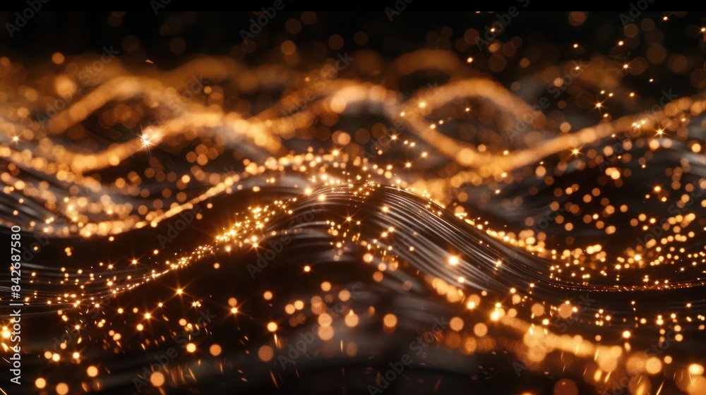 A captivating scene of sparklers tracing out a wave pattern, the light trails moving fluidly through the night air. A captivating scene of sparklers tracing out a wave pattern, the light trails moving fluidly through the night air.