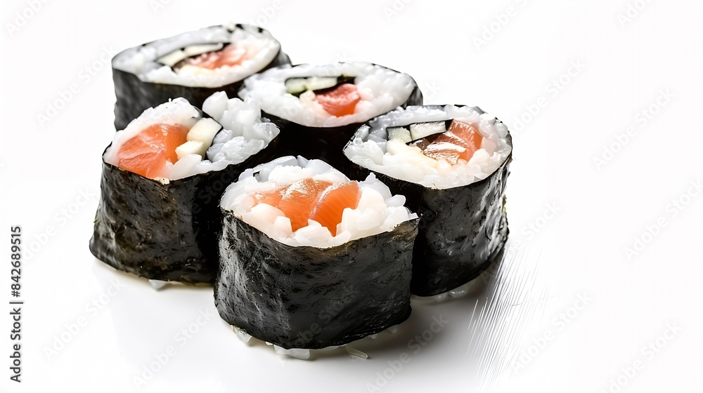 Sushi rolls isolated on white background Collection : Generative AI Sushi rolls isolated on white background Collection : Generative AI
