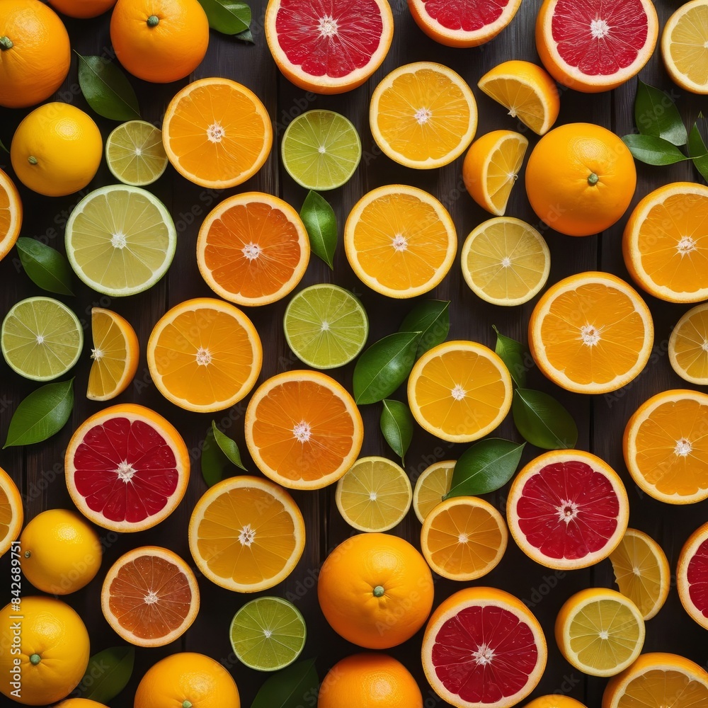 A close-up of fresh citrus fruits sliced in half, arranged on a wooden cutting board, with vibrant colors and textures. A close-up of fresh citrus fruits sliced in half, arranged on a wooden cutting board, with vibrant colors and textures.