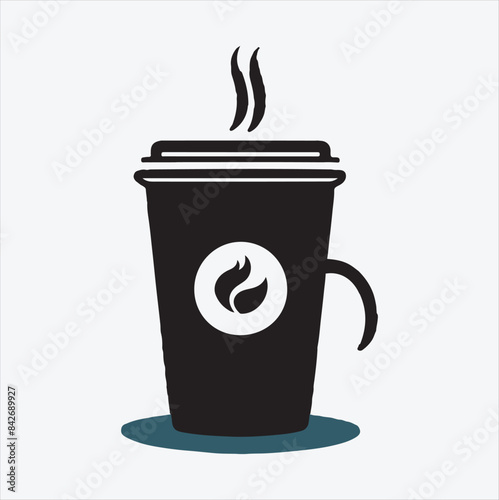 coffee cup silhouette Line art vector illustration