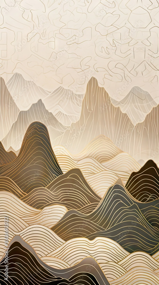 Abstract artistic background. Chinese wind wallpaper, ink wash, new Chinese style. Painting. modern Art. Wallpapers, posters, cards, murals, prints. AI generated illustration
