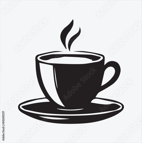 coffee cup silhouette Line art vector illustration