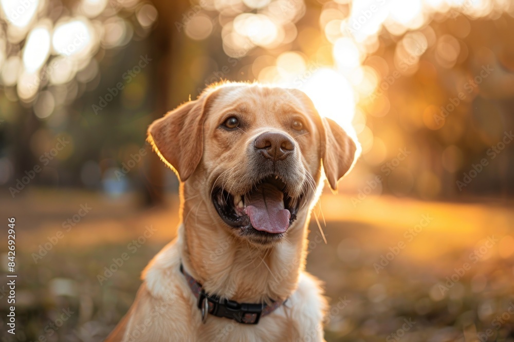 Labrador retriever in golden light Labrador retriever in golden light