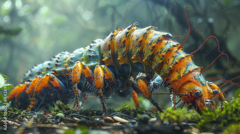 Obraz premium beautiful caterpillar on a leaf