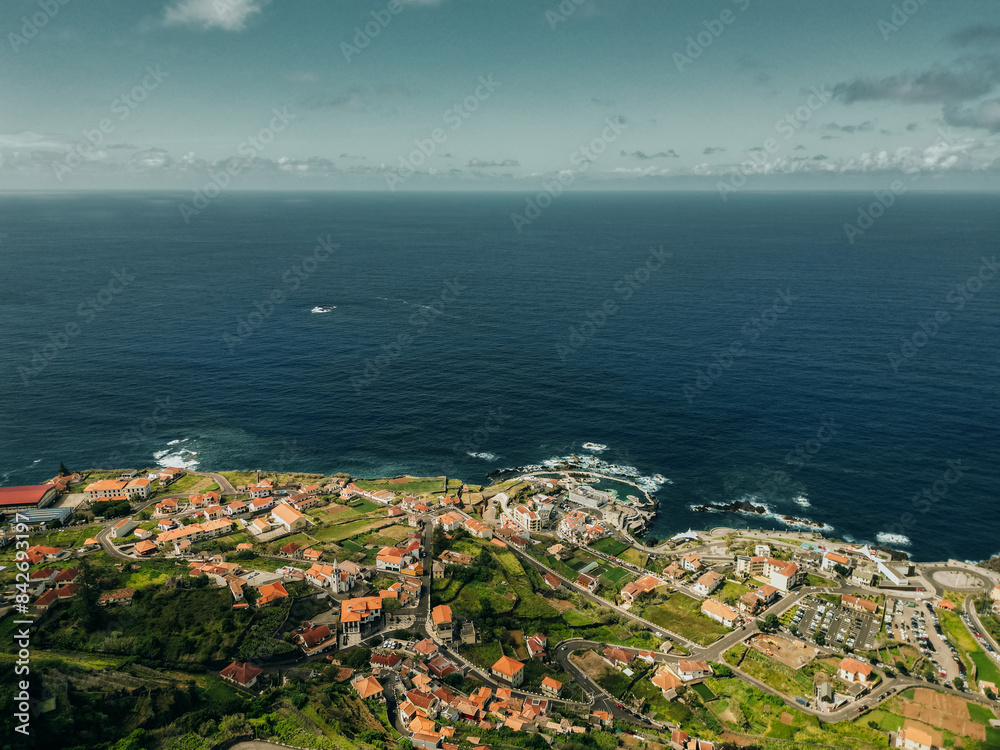 aerial View of Porto Moniz, Madeira, Portugal, Europe. aerial View of Porto Moniz, Madeira, Portugal, Europe.