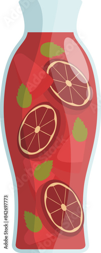 This illustration features a refreshing summer beverage perfect for quenching your thirst on a hot day