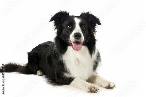 Border Collie with Bright Eyes and a Wagging Tail: A Border Collie with bright, alert eyes and a wagging tail, displaying its intelligence and enthusiasm © Aditya