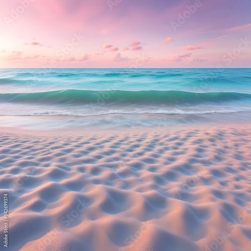 pink sky and seaside beach sand