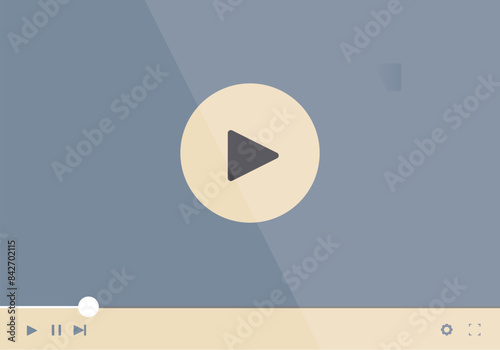 Digital video player is showing a play button for online streaming or video on demand