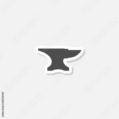 Anvil icon sticker isolated on gray background