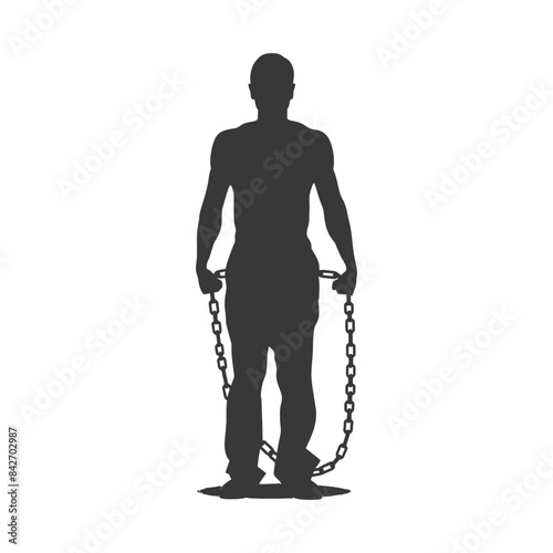 Chained Silhouette: Burden of the Past, Freedom's Struggle.