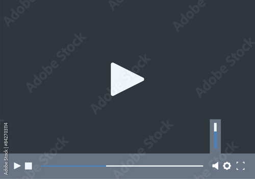 Video player showing streaming bar, play button and volume setting