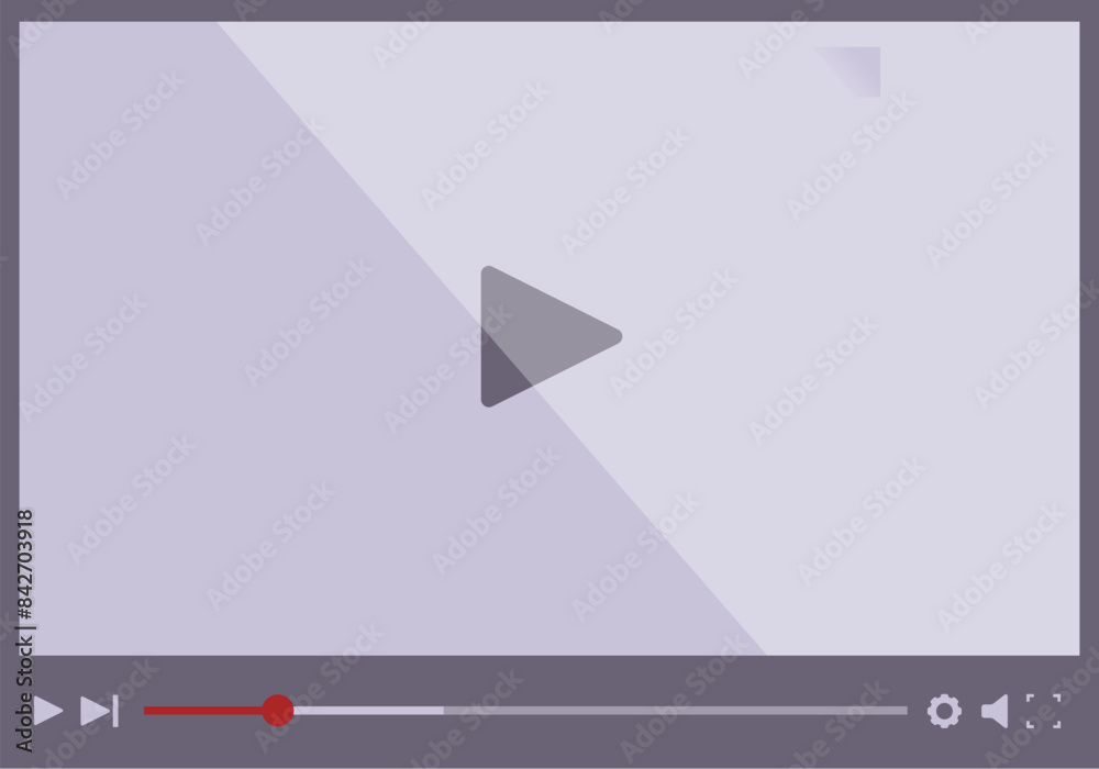 Video player is paused displaying a play button with a progress bar and ...