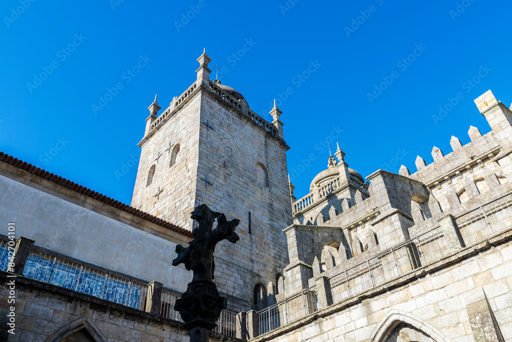 Gothic cloister of the Porto Cathedral in Oporto, Portugal Gothic cloister of the Porto Cathedral in Oporto, Portugal