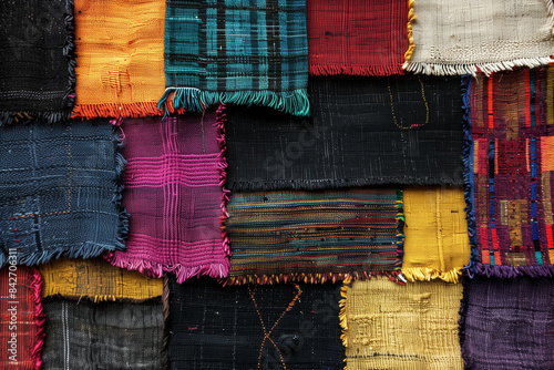 Colorful patchwork fabric as a background