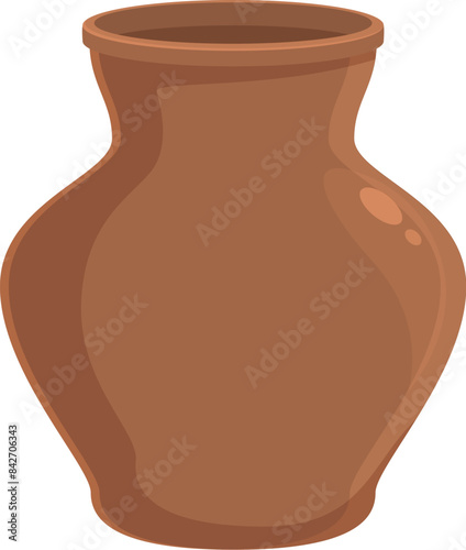 Illustration of a simple, empty clay pot, perfect for storing liquids or dry goods