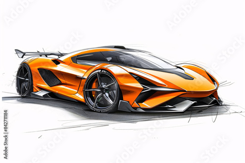 Concept Design Drawings - Futuristic Sports Car Sketches