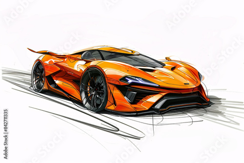 Concept Design Drawings - Futuristic Sports Car Sketches