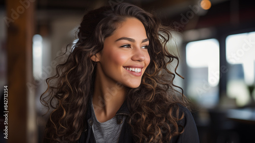 portrait of a smiling woman in offcie space photo