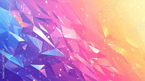 Colorful geometric polygonal shapes create a dynamic abstract background