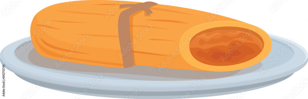 Traditional mexican tamale is plated and ready to be enjoyed Traditional mexican tamale is plated and ready to be enjoyed