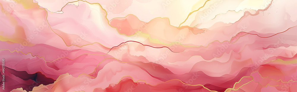 Red ink texture background, gold foil, smudge, gold powder Red ink texture background, gold foil, smudge, gold powder