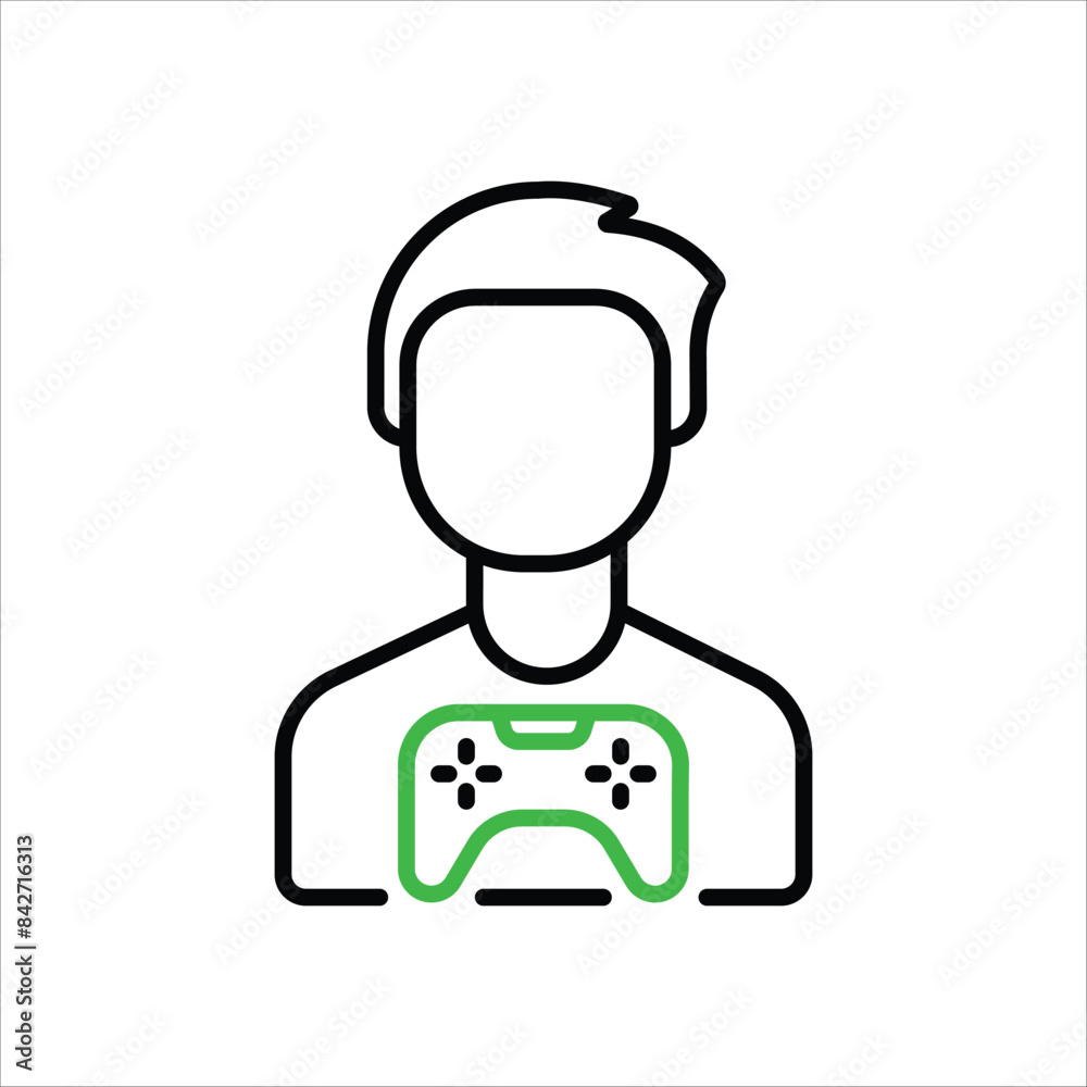 Gamer vector icon Gamer vector icon