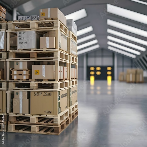 Set of wooden pallet for warehouse - 1