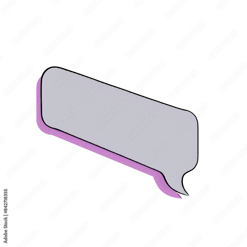 3D Chat Box Pink Toon Element