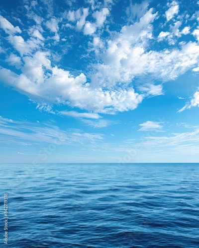 Sea blue water and clouds background photo © One Artist