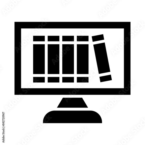 Online library glyph icon