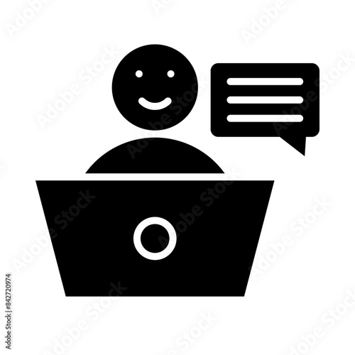 Online Counseling glyph icon