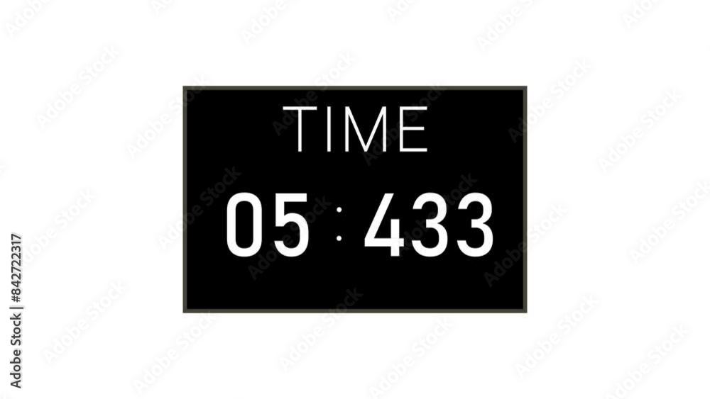 90 second timer for football countdown count up clock animation 