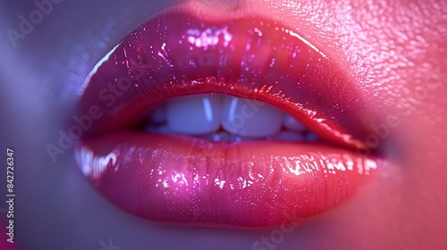 Hyper-realistic 3D render of kissable lips from the rear view, subtle glossy shine, soft pastel backdrop, perfectly capturing the essence of tender invitation and allure photo