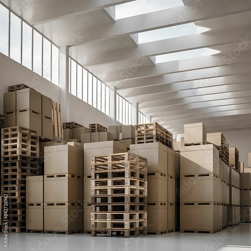 Set of wooden pallet for warehouse - 1