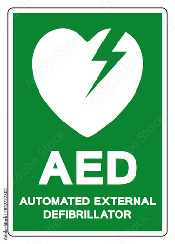 AED Automated External Defibrillator Symbol Sign, Vector Illustration, Isolate On White Background Label .EPS10