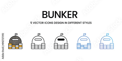 Bunker icons vector set stock illustration.