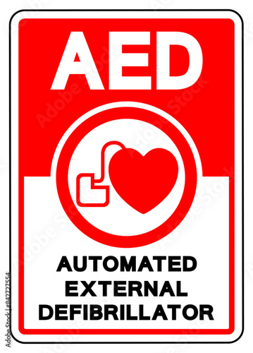 AED Automated External Defibrillator Symbol Sign, Vector Illustration, Isolate On White Background Label .EPS10