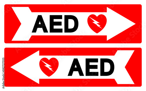 AED Symbol Sign, Vector Illustration, Isolate On White Background Label .EPS10