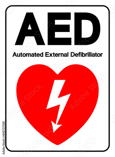 AED Automated External Defibrillator Symbol Sign, Vector Illustration, Isolate On White Background Label .EPS10